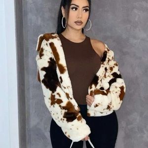 Cow Print Coat